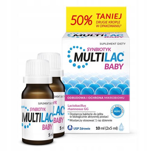 Multilac Baby - Synbiotischer Tropfen zur Stärkung der Darmflora bei Kindern, 2x5 ml