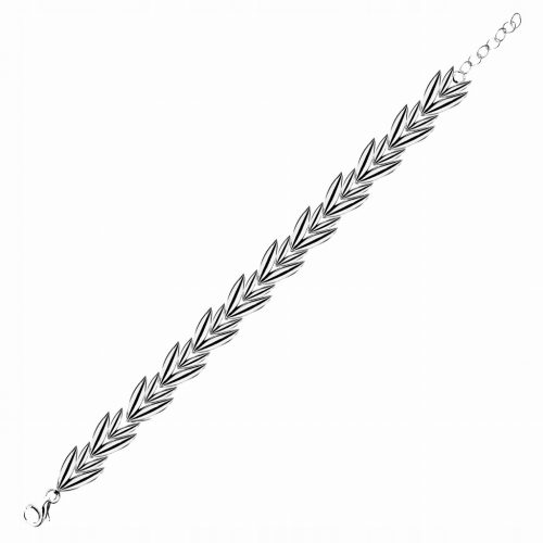  Ein einzigartiges glattes Silberarmband mit Tannenbaummotiv, pr925