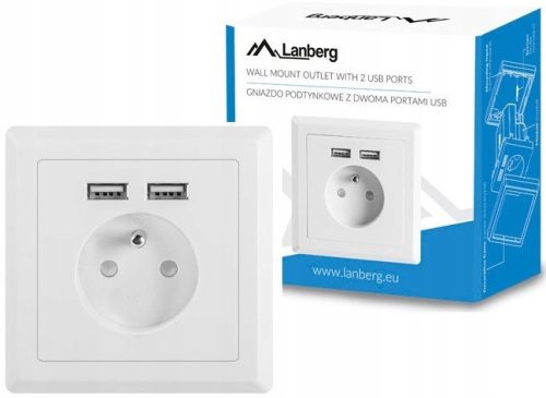 Steckdose, Wand USB Lanberg weiß