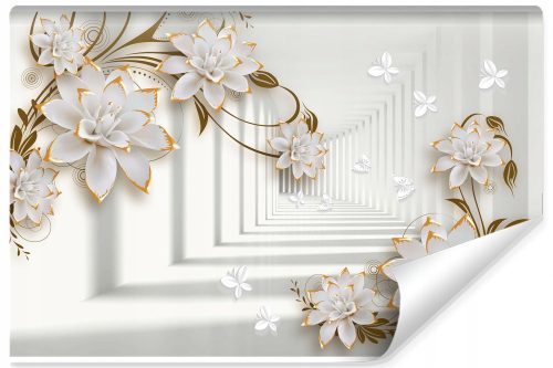 Fototapete 3D Blumen Tunnel Tiefe Wohnzimmer 270x405