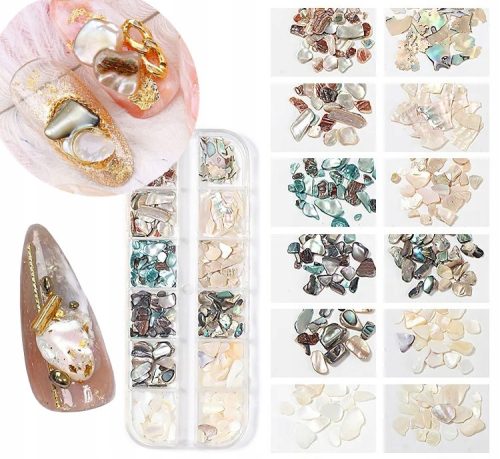  NAGELDEKORATIONEN MUSCHELN + GOLDDEKORATIONEN 04 MIX BOX