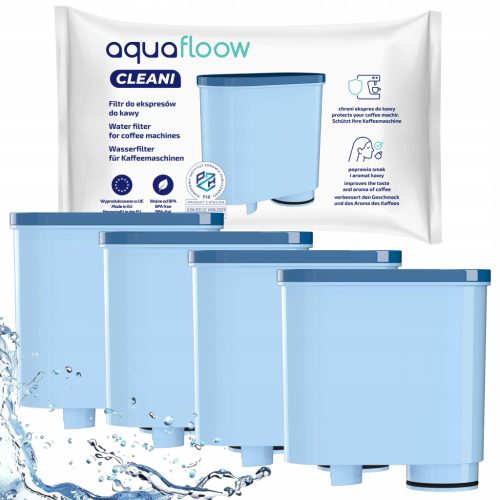 4x AquaFlow Filter für die Saeco Philips Latte Go Kaffeemaschine mit dem AquaClean System