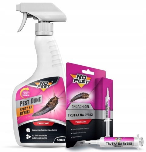 Insektenschutzmittel No-Pest-Silberfischchen-Set, 4Insect AL Spray 500 ml und 4Roach Gel 10 g