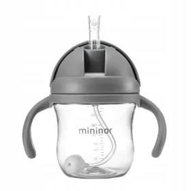    MININOR Tritan-Wasserflasche/Trinkbecher mit Strohhalm 220 ml