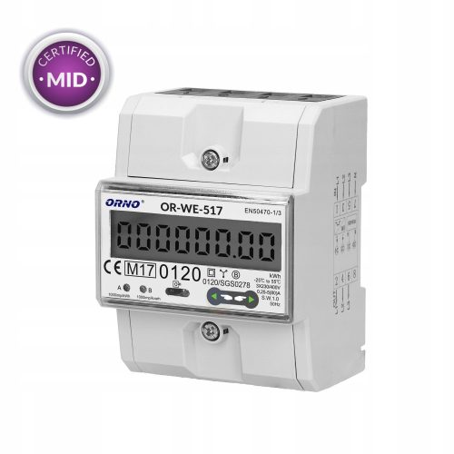 Orno-Zähler 230 V IP41 80 A