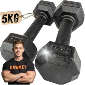  Feste Hanteln aus Gusseisen Kawmet 2x 5 kg