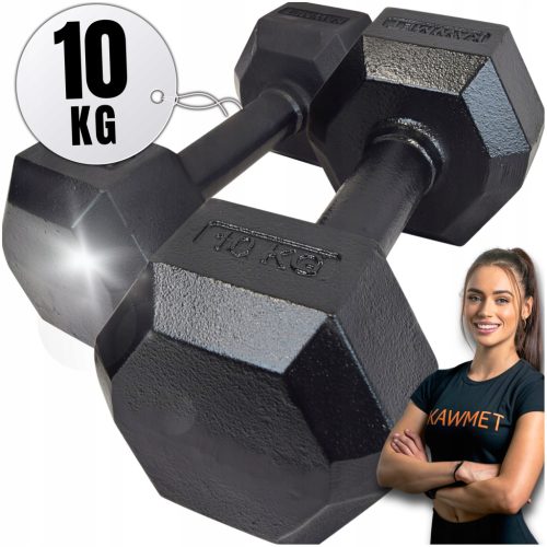  Feste Hanteln aus Gusseisen Kawmet 2x 10 kg