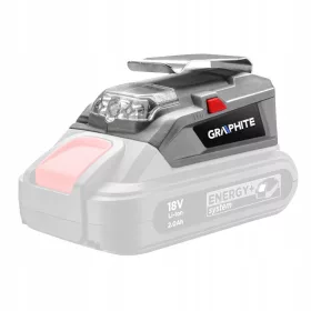    Graphite 58G025 18 V wiederaufladbare Taschenlampe mit USB-Adapter