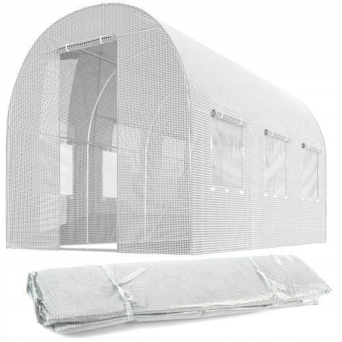 Folientunnel, Kunststoffplatten Folientunnel 7 m² 350 x 200 cm weiß