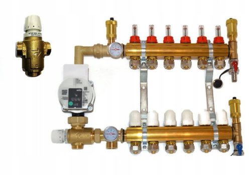 Verteiler 6 mit der WILO Pumpengruppe für Fußbodenheizung