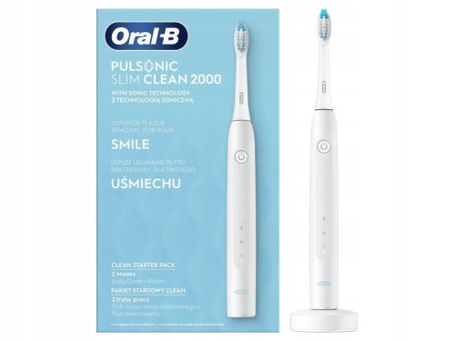  Oral-B Pulsonic Slim Clean 2000 elektrische Zahnbürste, weiß