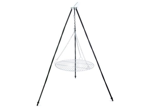  Grill / Dreibein / Geschmiedeter Gartenständer über dem Feuer mit Rost 50cm Höhe 120cm