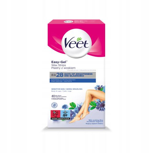  Veet Body Enthaarungswachsstreifen für empfindliche Haut 40 Stk.