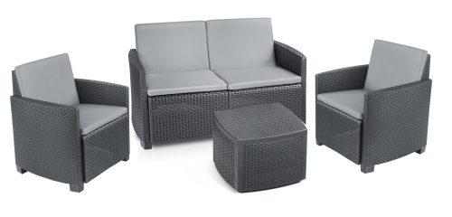 Ein Satz Garten- und Terrassenmöbel Gartenset, 4-Sitzer-Kaffeebox, Sofa