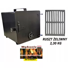    GROSSER KAMIN MIT RÄUCHERKAMIN-REGULIERUNG UND GUSSEISERNER ROST