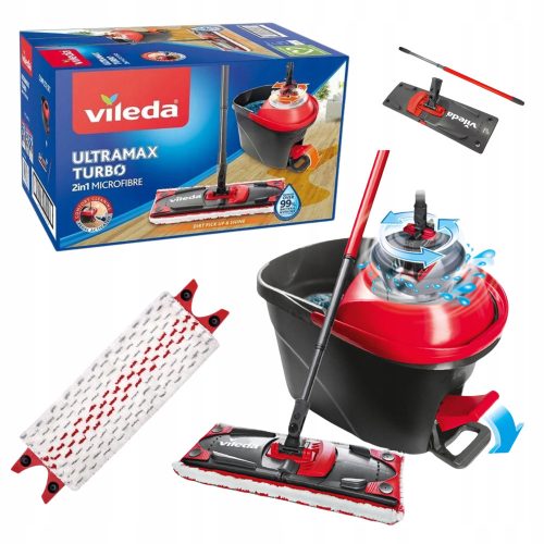 Eimer und Rotationsmopp Vileda Ultramax Turbo flach Vileda 14 cm