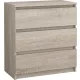  Euro-Meble Pari Kommode 70 x 40 x 77cm Sonoma-Eiche matt
