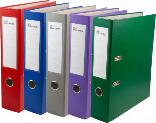  Set bestehend aus 5x A4-Ordnern, 75 mm, 500 K, verschiedene Farbbeschläge