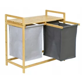    Gockowiak freistehender Wäschekorb 80l, Braun- und Beigetöne, Grau- und Silbertöne