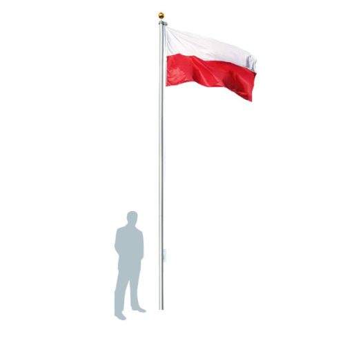  SOLID Gartenflaggenmast, 6,2 m, polnische Flagge