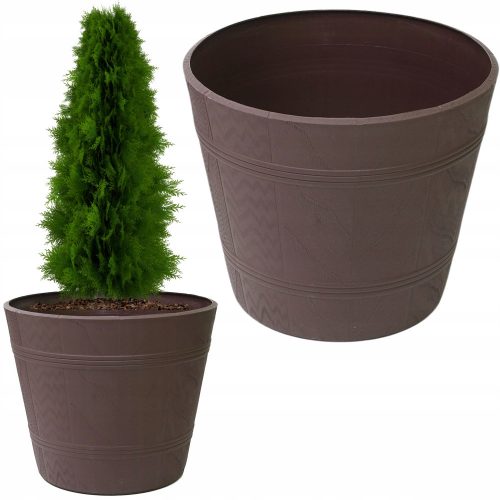  Form-Plastic Blumentopf 42 cm x 42 x 35,5 cm, Durchmesser 42 cm, Kunststoff in Braun- und Beigetönen