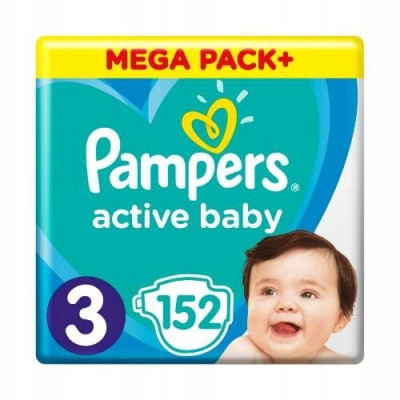  Pampers Active Baby Windeln, Größe 3, 152 Stück, 6kg-10kg