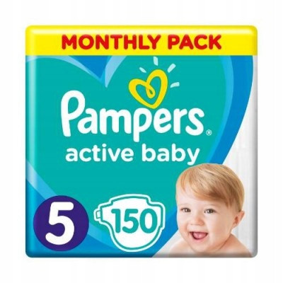  PAMPERS ACTIVE BABY 5 WINDELN FÜR KINDER 11-16kg VORRAT 150 Stk