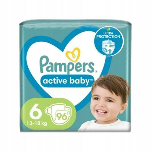  Pampers Active Baby Windeln, Größe 6, 13-18 kg, 96 Stk