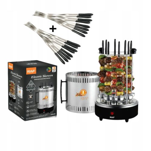  Barbecue Elektrogrill Schwarz und Rot GH-8619 Silber/Grau 1500 W