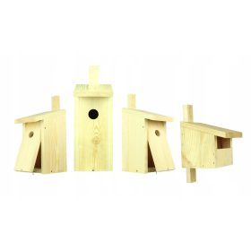  Nistkästen für Vögel, 4er-Set, Typ A, A1, B, P