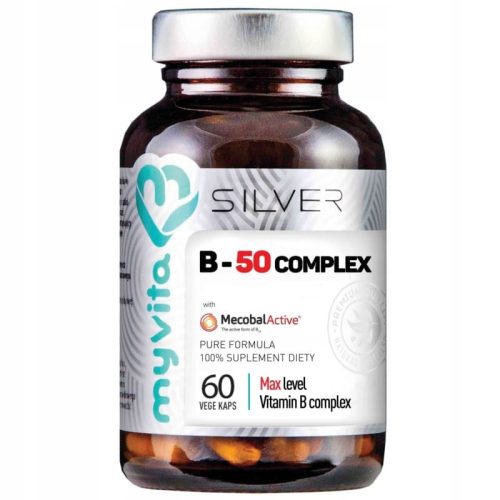 MYVITA SILVER Vitamin B-50 Komplex, 60 Kapseln, ohne künstliche Zusätze