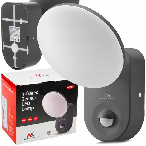  Maclean Garten-Wandleuchte, Schirme in Grau und Silber, integrierte LED-Quelle 15 W + BOX-KARTONVERPACKUNG