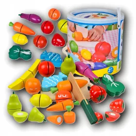  Gemüse-Früchte-Holzschneideset mit Klettverschluss