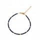  Schwarzes Turmalin-Armband 2 mm Silber 925 24K