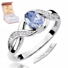    Verlobungsring aus 585er Gold, Weißgold und Tansanit, jede Größe