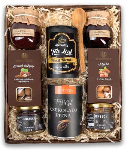  Geschenkkorb-Set mit Premium-Süßigkeiten und Tee