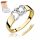  Verlobungsring aus 585er Gold mit Diamantherzen