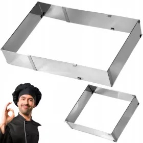 Verstellbare rechteckige Kuchenrandform 10 cm