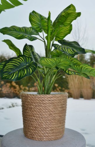  Blumentopf Kerd, 22 cm x 23,2 x 22 cm, Durchmesser 23,2 cm, Kunststoff in Braun- und Beigetönen