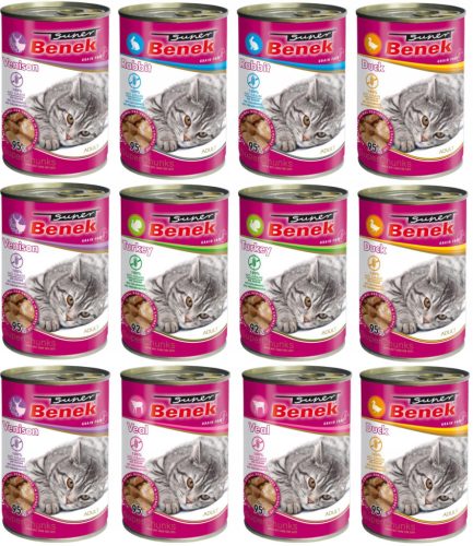  Super Benek für Katzen Chunks Geschmacksmischung 12x415g Getreidefreie Katzensnacks