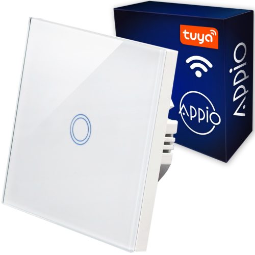  Touch Glass LED LICHTSCHALTER fi60 Single White WiFi Tuya SMART