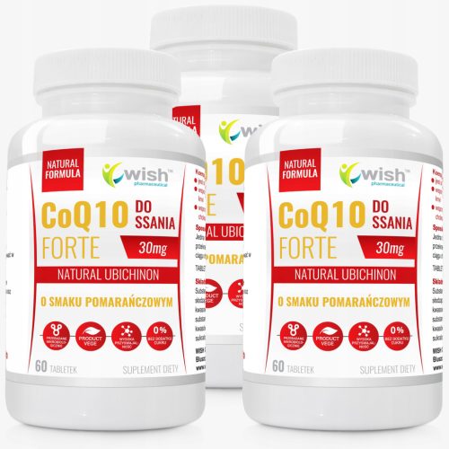 Koenzym Q10 Forte 30mg CoQ10 Ubichinon – vegane Lutschtabletten mit Orangengeschmack