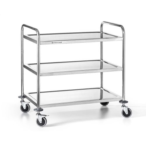 Kellnerwagen mit 3 Ablagen aus Edelstahl Forgast FG01003