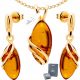 Goldschmuckset 925 BERNSTEIN + Kette