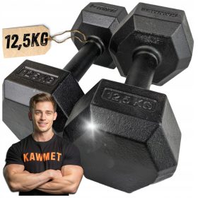  Feste Hanteln aus Gusseisen Kawmet 2x 12,5 kg