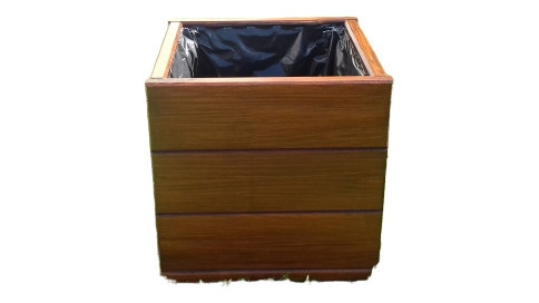  4GardenTeam Gartenblumentopf aus Holz 30x30x30 cm