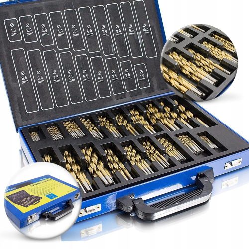 Profi-Bohrer-Set 230-tlg. Titan-Metallbox mit Griff