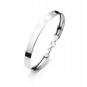  Silberarmband, steif, glatt, mit Verschluss, pr925