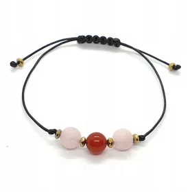  NoVa Rosenquarz-Karneol-Makramee-ARMBAND