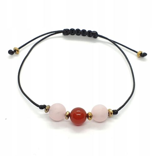  NoVa Rosenquarz-Karneol-Makramee-ARMBAND